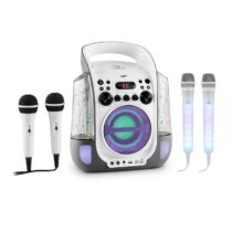 Kara Liquida sivá farba + Dazzl mikrofónová sada, karaoke zariadenie, mikrofón, LED osvetlenie Auna