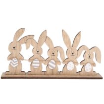 Drevená dekorácia Veľkonočné zajačiky hnedá, 10,5 x 22 x 3,5 cm