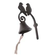 Liatinový zvonček Iron bird, 15 x 23 x 9,5 cm